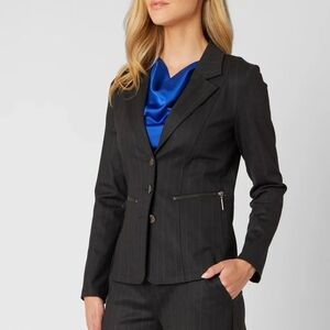 Adrienne Landau Black Textured Suit Jacket